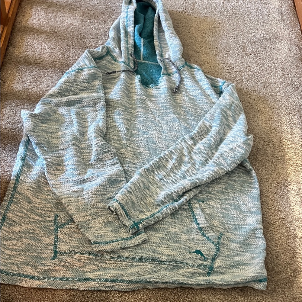 Tommy Bahama Light Blue Striped Hoodie